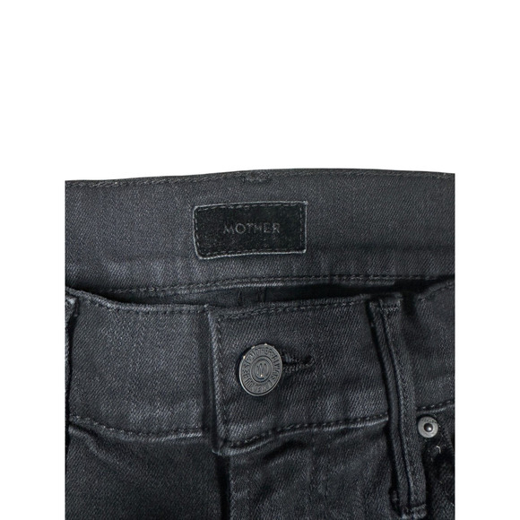Mother Size 26 The Insider Crop Step Fray Jeans Not Guilty Black Stretch - Picture 8 of 11